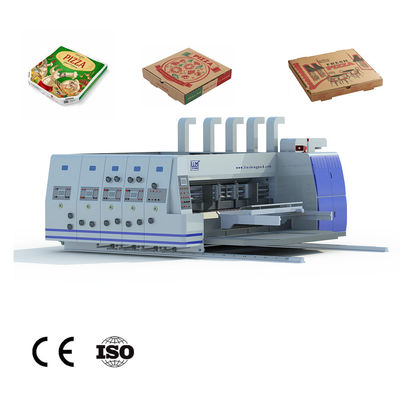 mesin cetak bergelombang, printer &amp; slotter karton bergelombang 4 warna &amp; pemotong mati putar